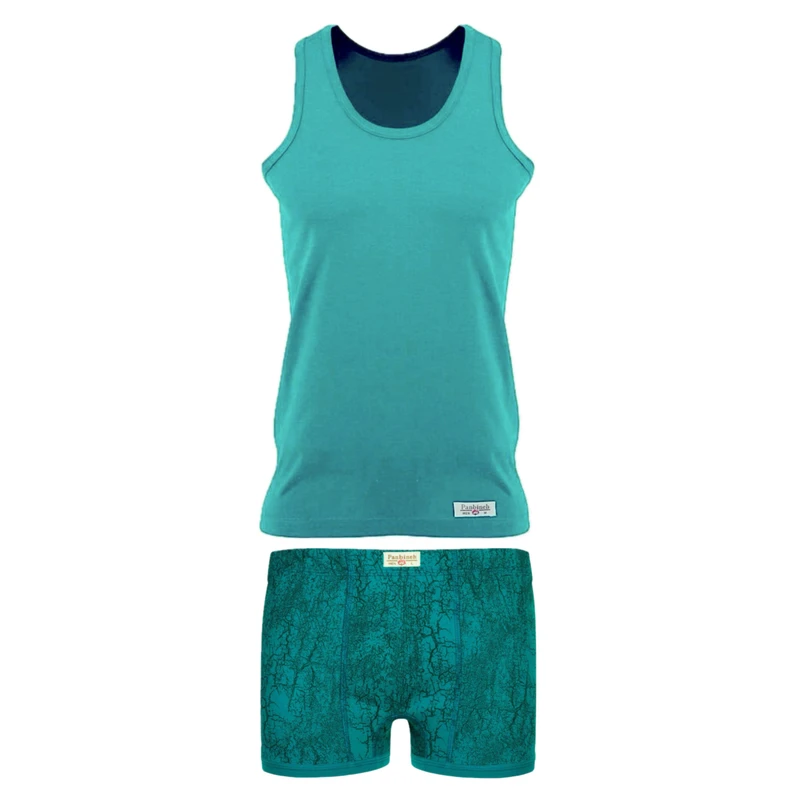 ست شورت و زیرپوش مردانه پنبینه مدل نخ پنبه خالص صادراتی طرح آراد