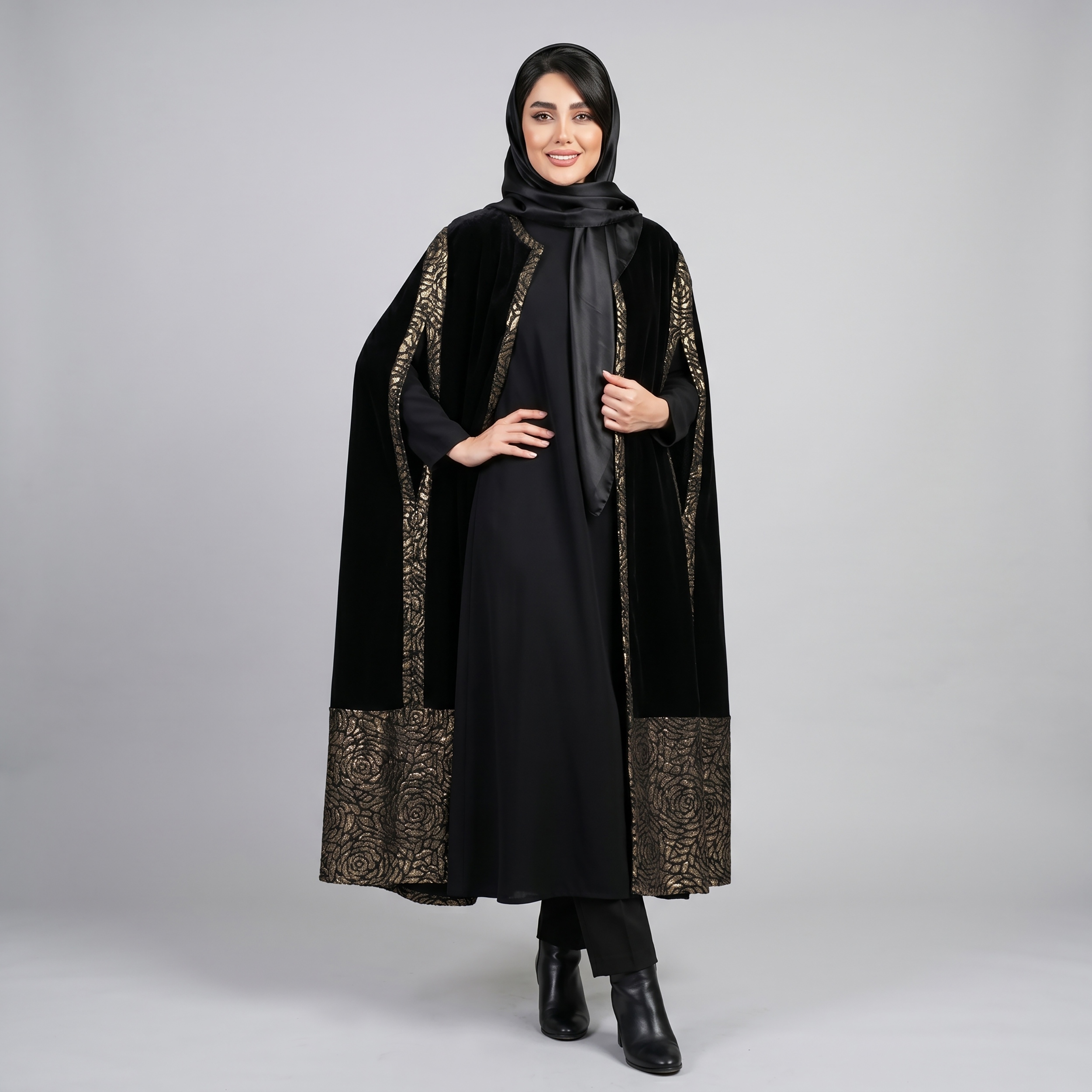مانتو جلوباز زیر زانو زنانه مدل 04