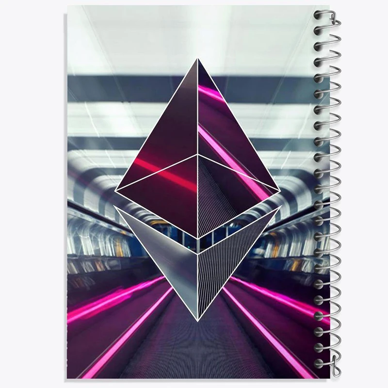 دفتر ژورنال نویسی 50 برگ خندالو مدل نقطه ای طرح ارز دیجیتال اتریوم کد 10885