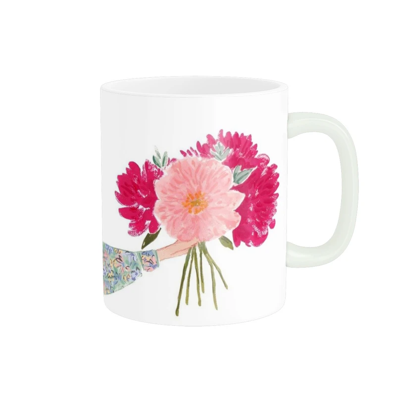 ماگ پاد آفرین مدل دسته گل کد 327