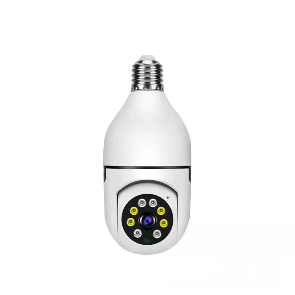 دوربین امنیتی آنالوگ بی‌سیم مدل V380 با رزولوشن Full-HD 1080، حسگر CMOS، زاویه دید 110 درجه، قابلیت چرخش Pan و Tilt، بزرگنمایی اپتیکال و دیجیتال، دید در شب، ضبط صدا، شیار و محفظه کارت حافظه، سنسور حرکتی و اتصال به گوشی