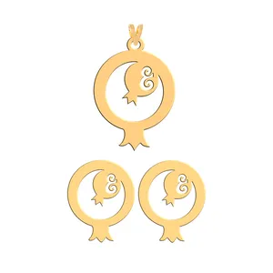 نیم ست طلا 18 عیار زنانه فرشته مدل انار  WHSL-000101