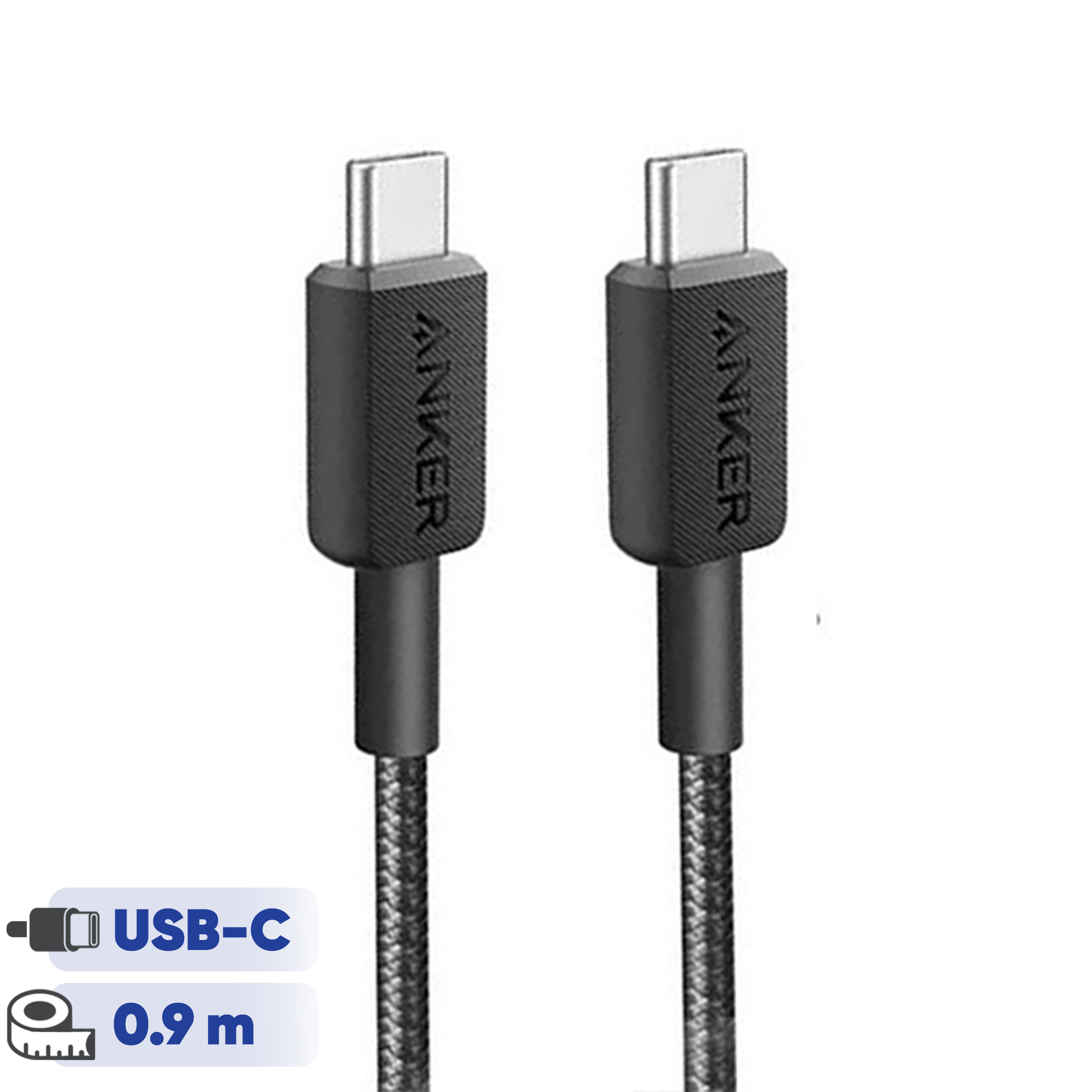 کابل تبدیل USB-C به USB-C انکر مدل A81D5 طول 0.9 متر با توان 240 وات