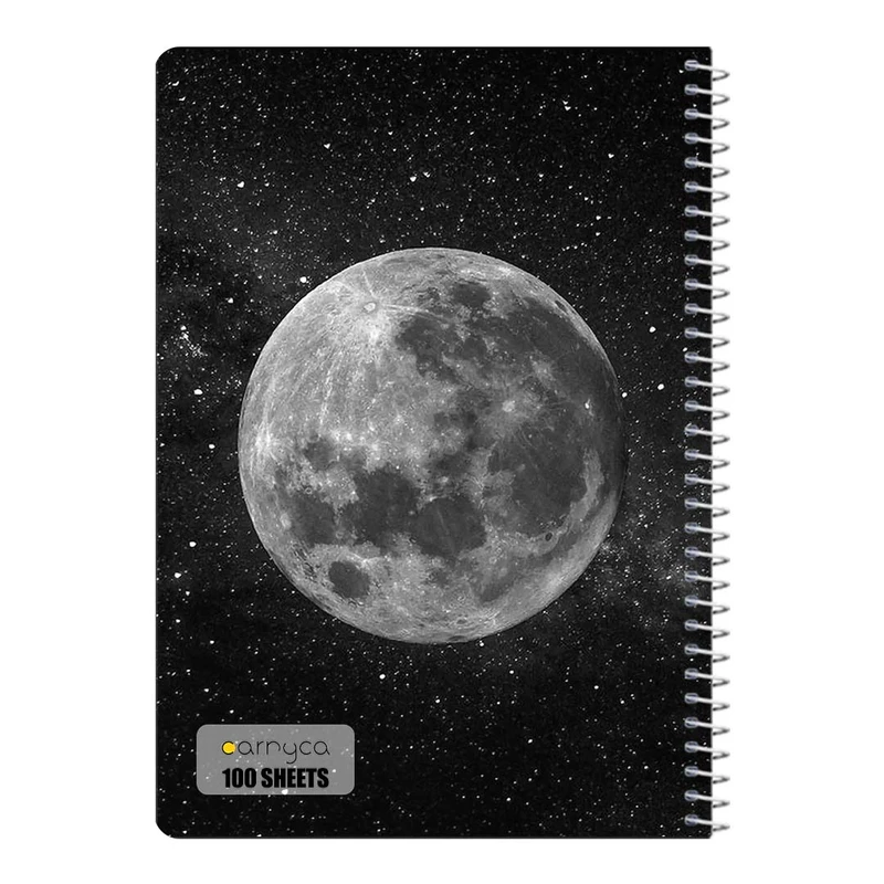 دفتر مشق 100 برگ سیمی کارنیکا طرح روزنامه وینتج ماه Vintage Newspaper Moon کد 36677