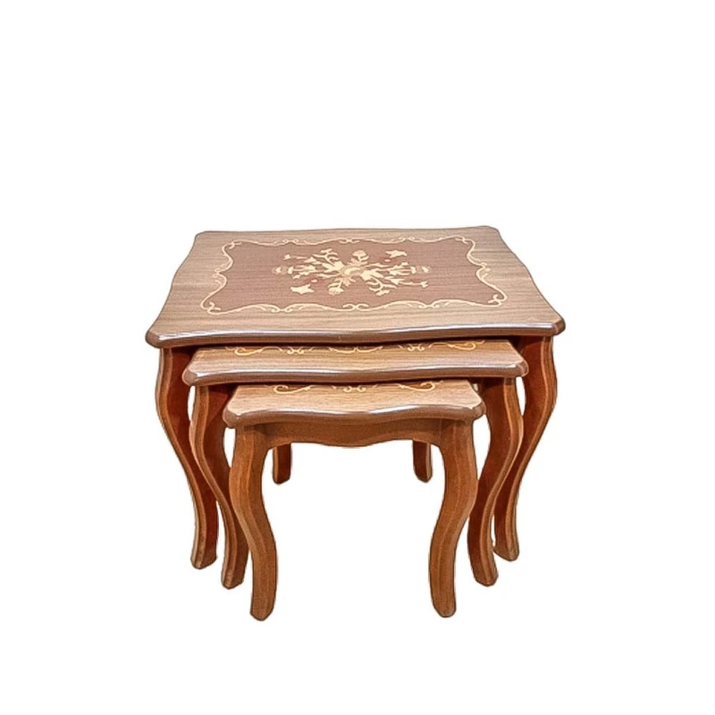 میز عسلی مدل طرح اف ساده F12 مجموعه 3 عددی