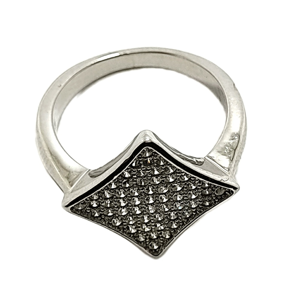 انگشتر نقره زنانه مدل لوزی