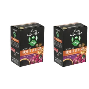 چای سیاه و تکه های بهار نارنج و گل محمدی دوغزال - 200 گرم بسته 2 عددی