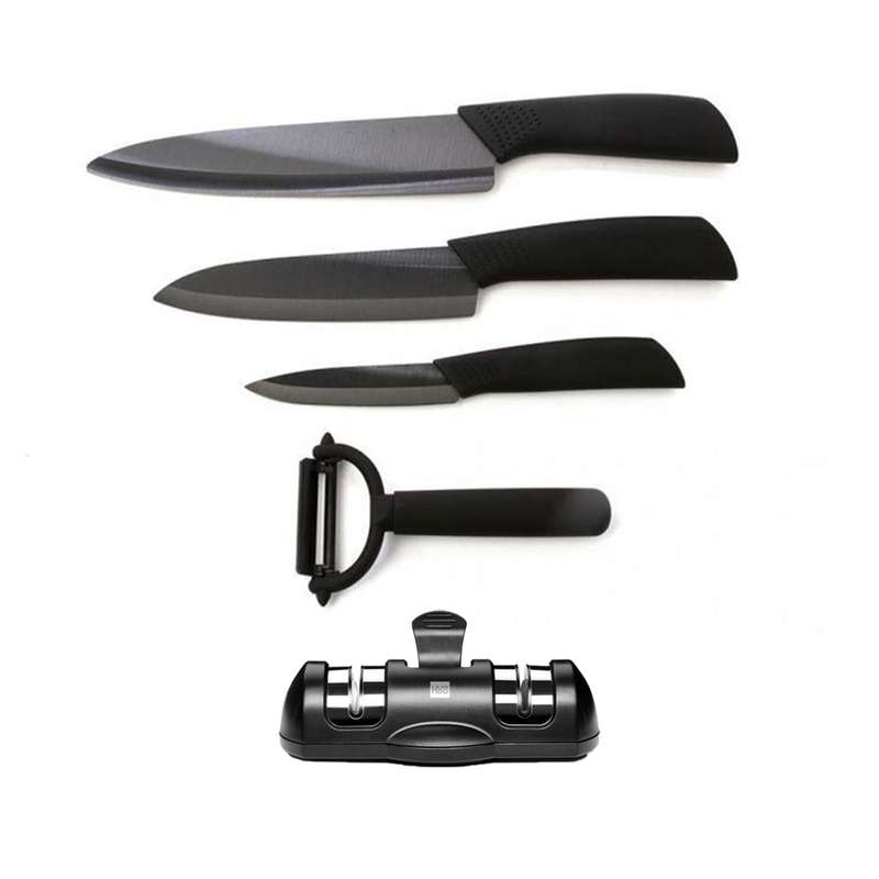 ست چاقو 4 پارچه هوهاو مدل Nano Ceramic به همراه چاقو تیزکن