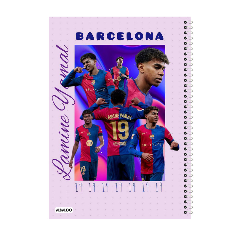 دفتر مشق 100 برگ آلبالو طرح یامال کد 2052