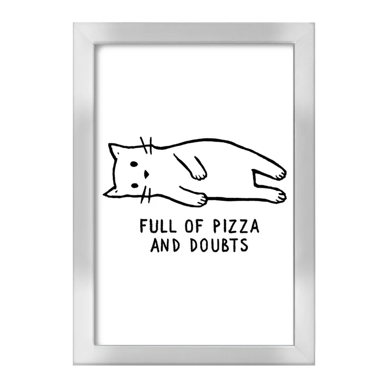 تابلو خندالو طرح گربه و پیتزا کد 29326