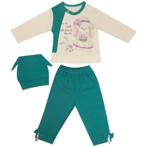 ست 3 تکه لباس نوزادی مدل دختر و خرگوش کد 1034