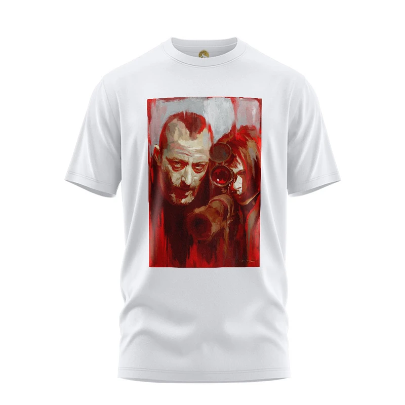 تی شرت آستین کوتاه مردانه هومرو مدل TW438 طرح لئون حرفه‌ای و ماتیلدا