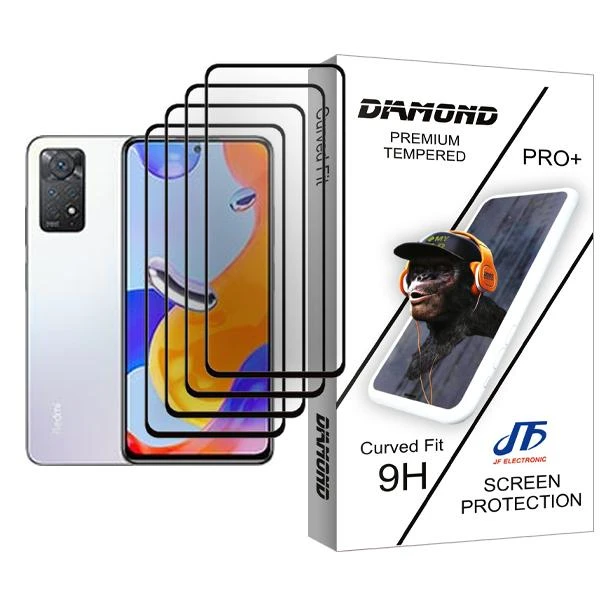 محافظ صفحه نمایش جی اف مدل Diamond Glass MIX004 مناسب برای گوشی موبایل شیائومی Redmi Note 11 Pro بسته چهار عددی