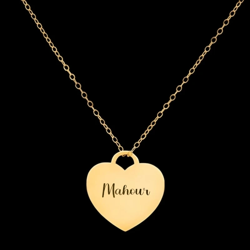 گردنبند طلا 18 عیار زنانه با زنجیر حلقه‌ای (فلامینگو) لیردا مدل اسم ماهور 129027