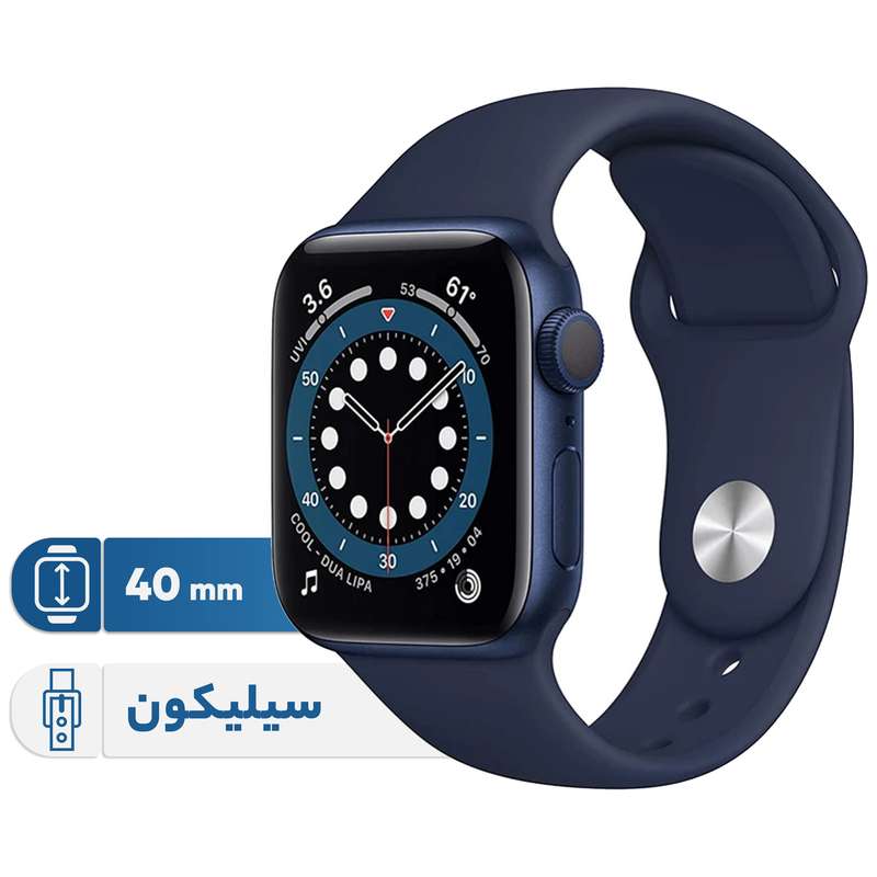 ساعت هوشمند اپل واچ سری 6 مدل 40mm Aluminum Case with Sport silicone Band ساعت هوشمند اپل واچ سری 6 مدل 40mm Aluminum Case with Sport silicone Band