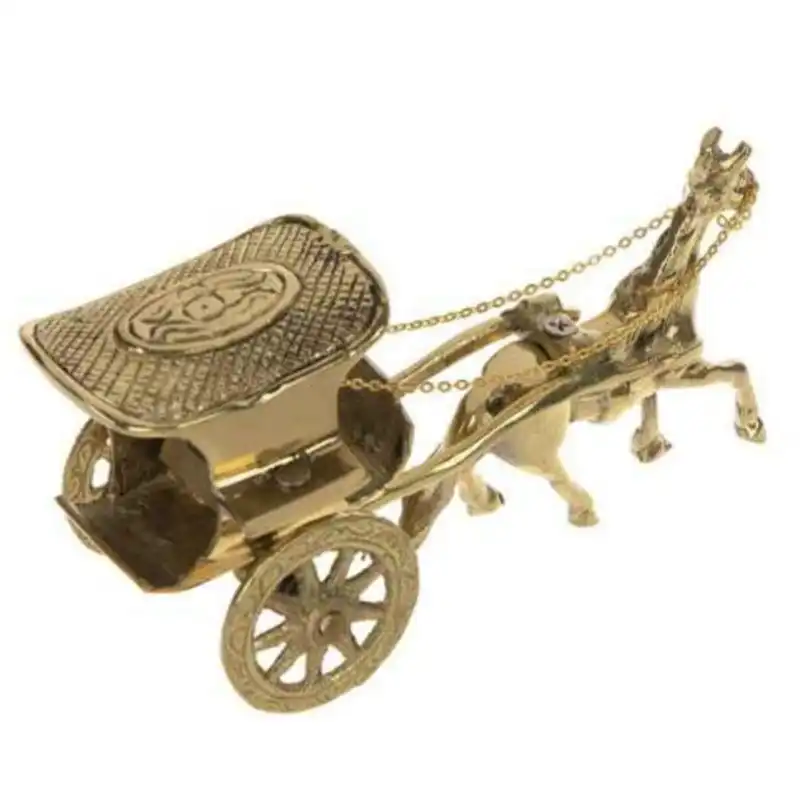 مجسمه برنجی مدل کالسکه تک اسب کد H-1098