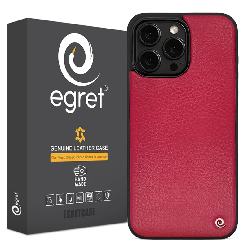 کاور اگرت مدل Floater کد LMC-BF1 طرح فلوتر چرم طبیعی مناسب برای گوشی موبایل اپل iPhone 15 Pro