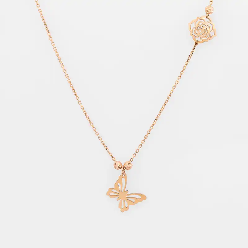 گردنبند طلا 18 عیار زنانه مدل پروانه