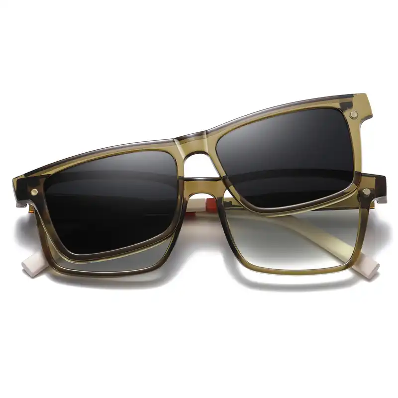 فریم عینک طبی مدل CG7703C536-P97 Polarized Double Switch به همراه کاور آفتابی