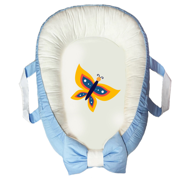 سرویس خواب سه تکه نوزاد مدل گارد محافظ دار طرح پروانه کد 040