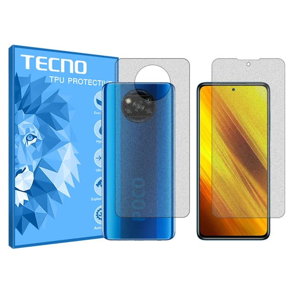 محافظ صفحه نمایش مات تکنو مدل HyMTT مناسب برای گوشی موبایل شیائومی Poco X3 به همراه محافظ پشت گوشی