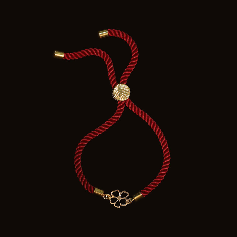 دستبند طلا 18 عیار زنانه الن نار مدل گل ELN9587