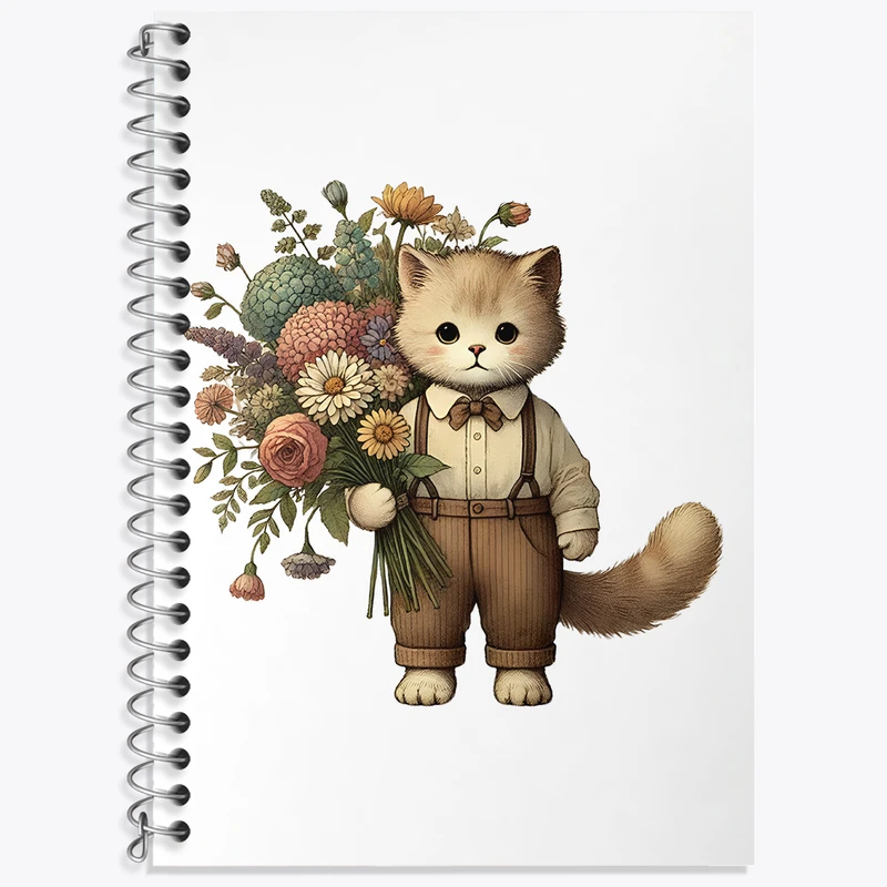 دفتر لغت 50 برگ خندالو طرح گربه کیوت کد N3325