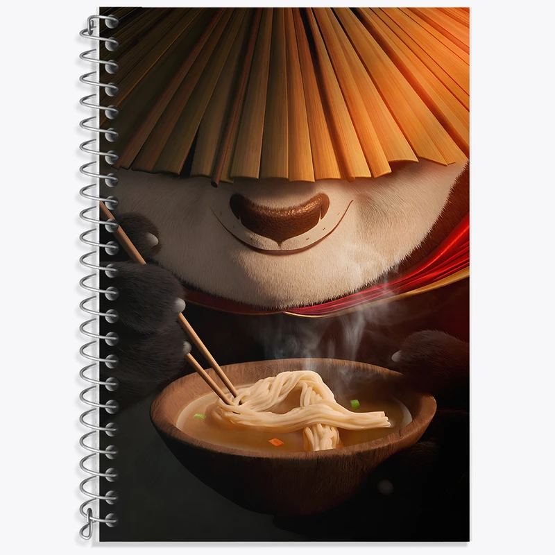 دفتر زبان 50 برگ خندالو مدل سه خط طرح پاندا کونگ فو کار کد F7171