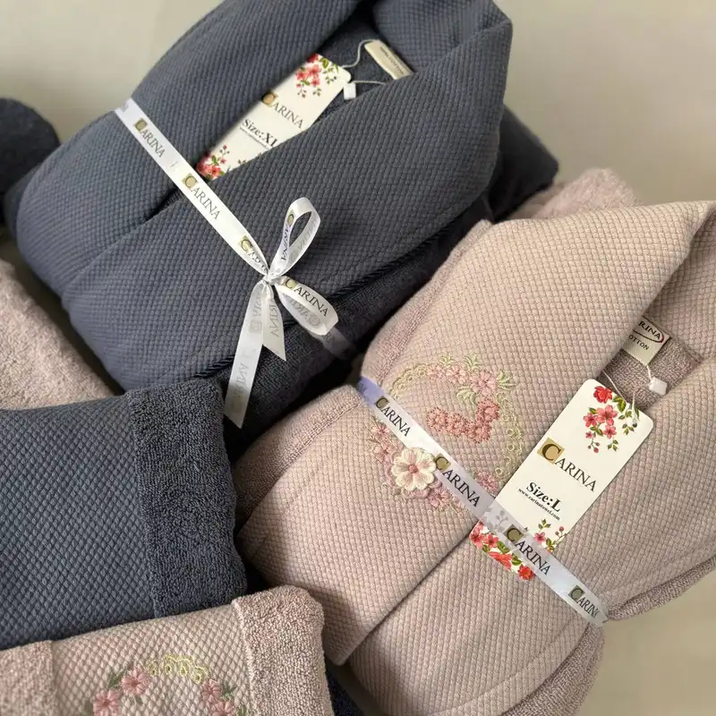 سرویس حوله پالتویی کارینا مدل لوتدن کد 03 مجموعه 8 عددی