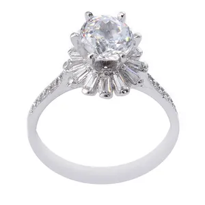 انگشتر نقره زنانه بازرگانی میلادی مدل کوارتز تک نگین تراش جواهری رکاب رادیوم کد AWR_1150