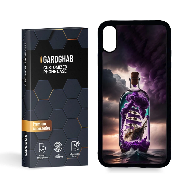 کاور گارد قاب مدل پشت گلس هنری مناسب برای گوشی موبایل اپل iPhone Xs MAX