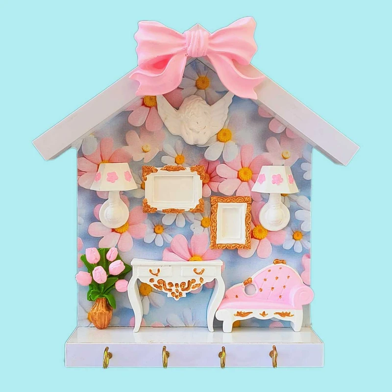 جاکلیدی دیواری چوبی مدل بابونه کد 1