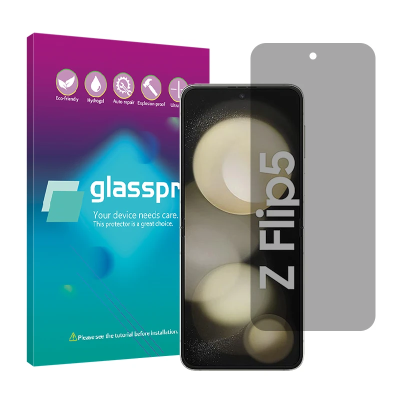 محافظ صفحه نمایش حریم شخصی گلس پرو مدل Resistant مناسب برای گوشی موبایل سامسونگ Galaxy Z Flip5
