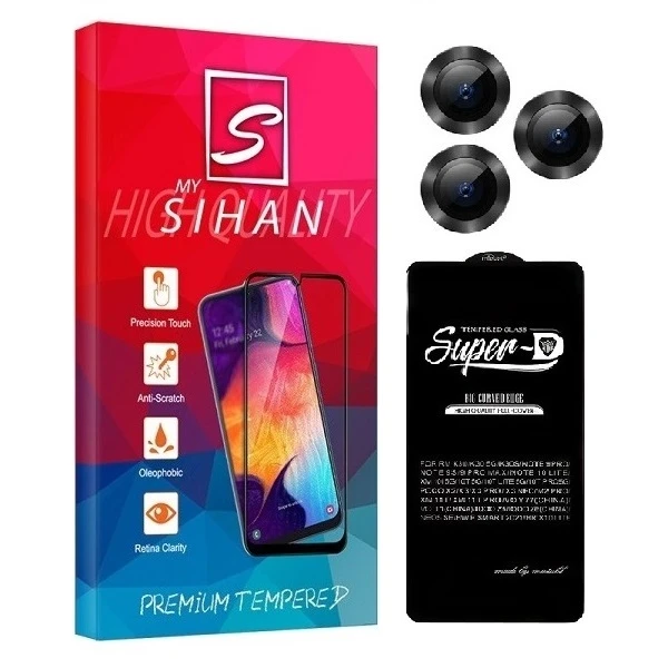 محافظ صفحه نمایش مای سیحان مدل Super D مناسب برای گوشی موبایل سامسونگ Galaxy A54 به همراه محافظ لنز دوربین