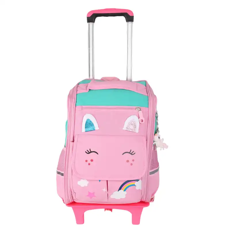 کوله پشتی چرخ دار مدل دخترانه طرح یونیکورن کد BP06