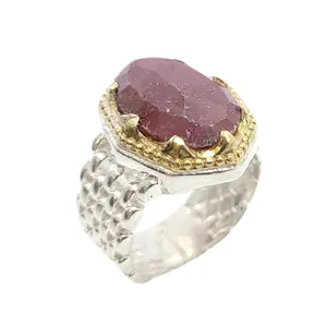 انگشتر نقره مردانه مدل یاقوت کد 5919023