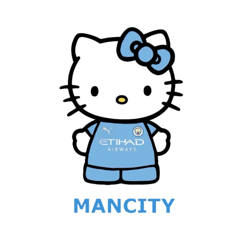 استیکر پارچه و لباس پاد آفرین مدل کارتونی کیتی Kiti فوتبالی بامزه جذاب کد 1412