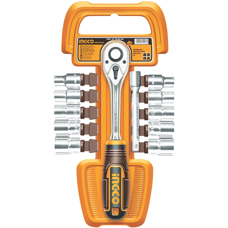 آچار بکس صنعتی اینکو مدل HKTS38122 مجموعه 12 عددی