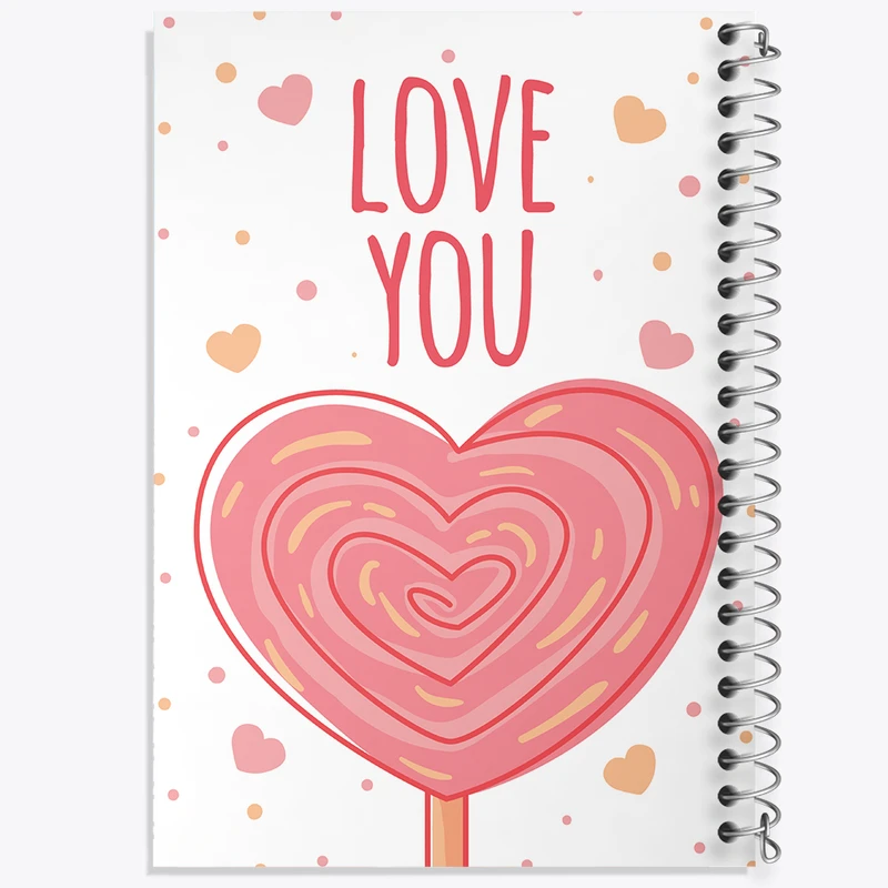 دفتر ژورنال نویسی 50 برگ خندالو مدل نقطه ای طرح Love You کد N245