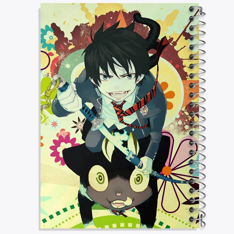 دفتر مشق 50 برگ خندالو مدل رین انیمه جنگیر آبی کد 16371