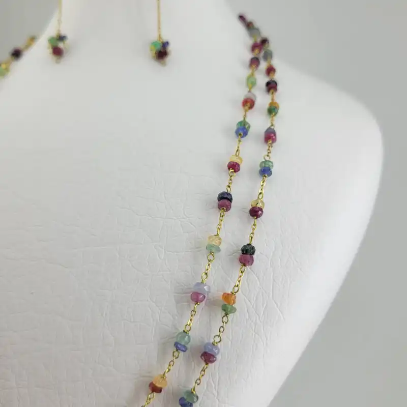 نیم ست زنانه مدل سنگ یاقوت و زمرد کد 1409