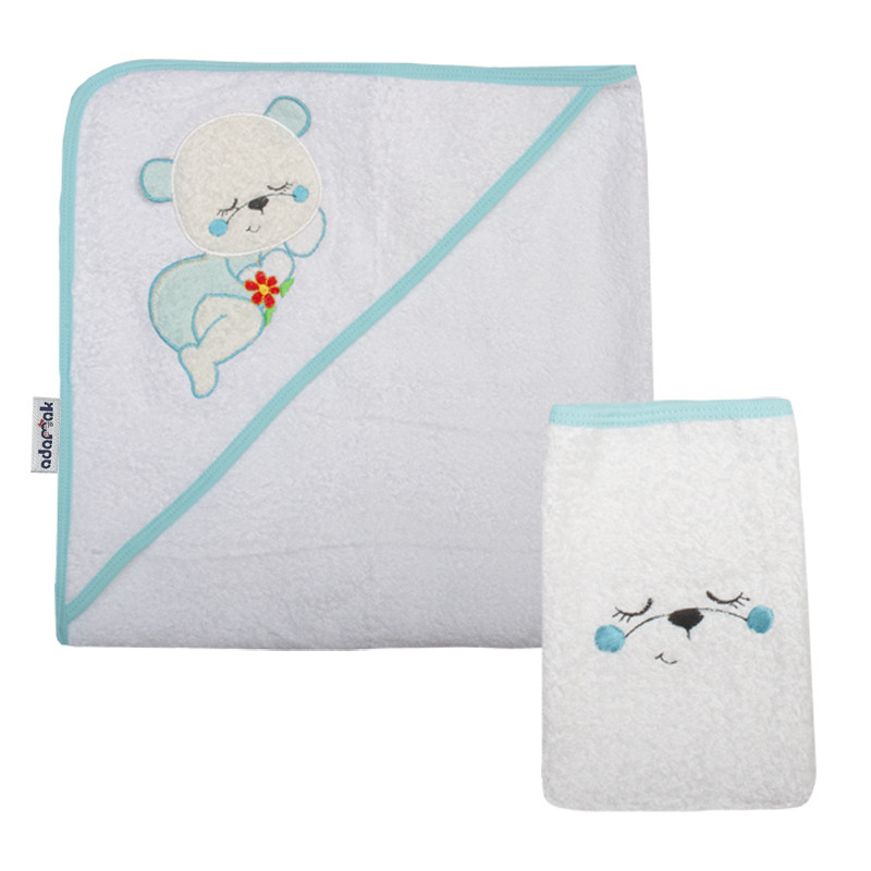 حوله نوزادی آدمک مدل خرس سایز 85x85 سانتی متر به همراه لیف