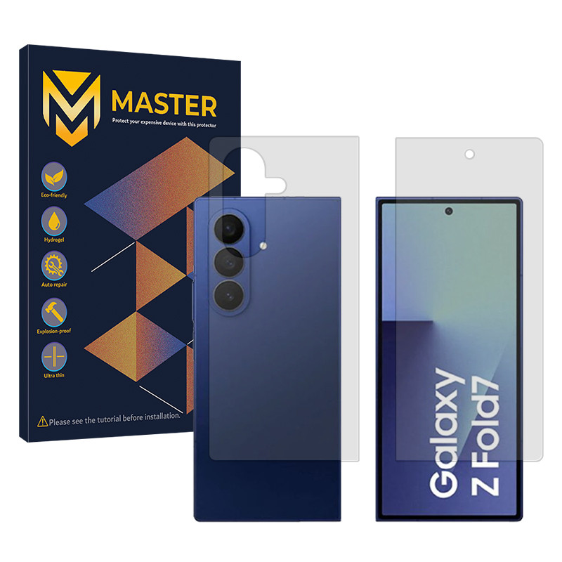 محافظ صفحه نمایش شفاف مستر مدل Resistant مناسب برای گوشی موبایل سامسونگ Galaxy Z Fold7 به همراه محافظ پشت گوشی