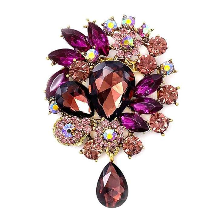 گل سینه زنانه شهر جواهر مدل SJ-BR010-PP