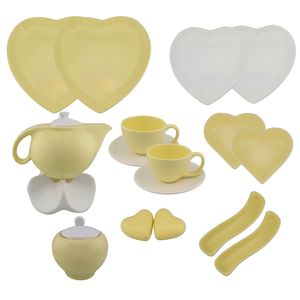 سرویس صبحانه‌خوری 19 پارچه دو نفره مدل قلبی کد YW-01