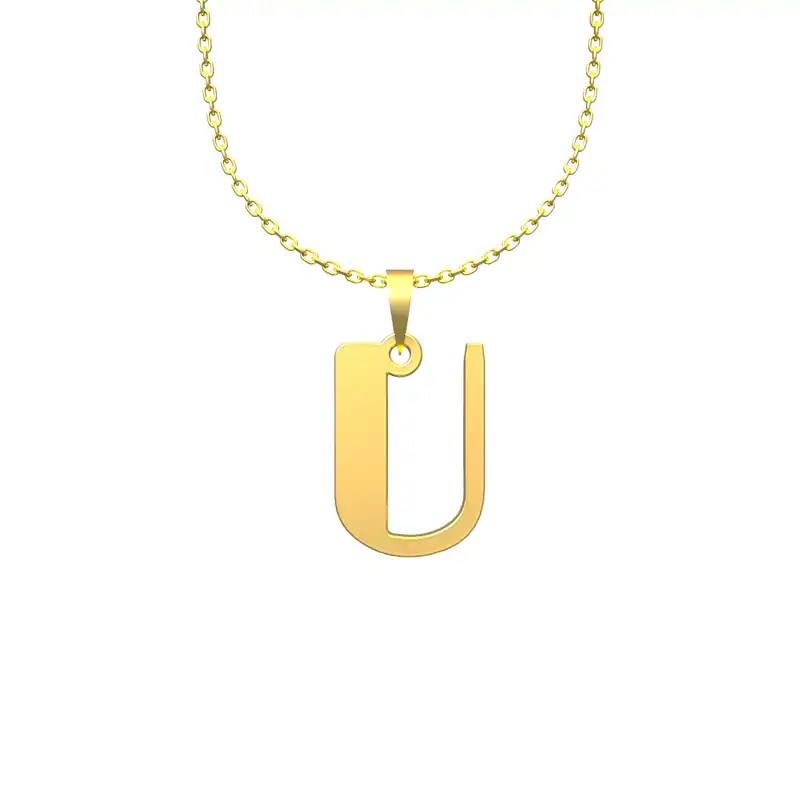 گردنبند طلا 18 عیار زنانه مدوپد مدل حرف U کد H3-1-1307