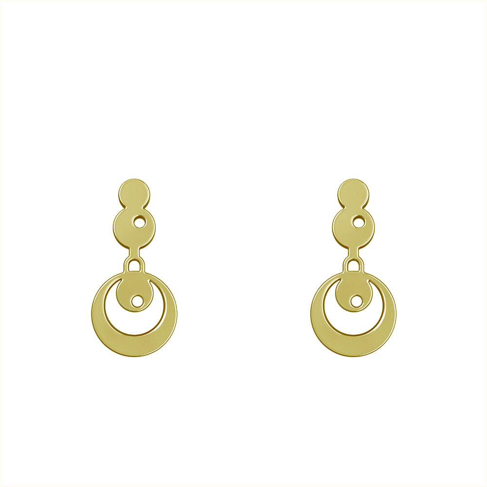 گوشواره طلا 18 عیار زنانه مدوپد مدل هندسی کد GA1-10104