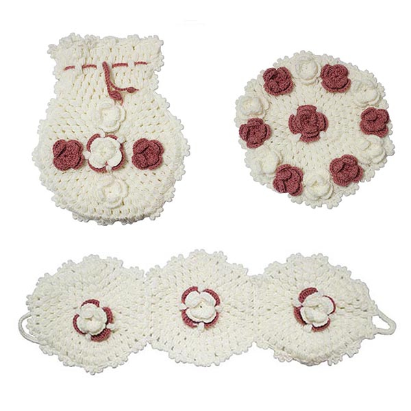 لیف حمام مدل گل مجموعه سه عددی