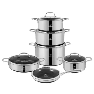 سرویس قابلمه و تابه استیل 12 پارچه لایف اسمایل مدل p/18