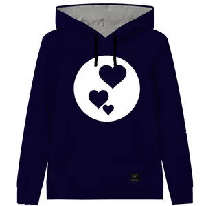 هودی دخترانه 27 مدل قلب  کد J04 رنگ سرمه ای